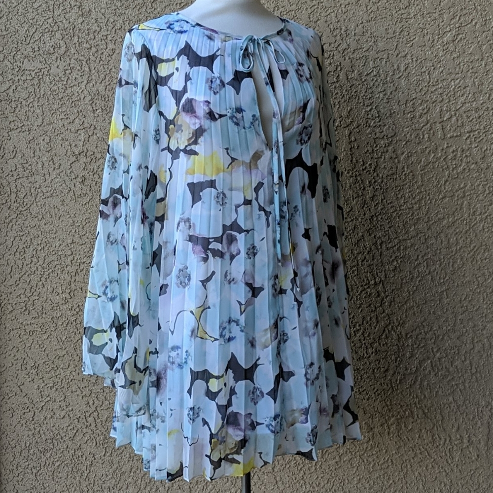 Free People Floral Caroline Pleated Mini Dress